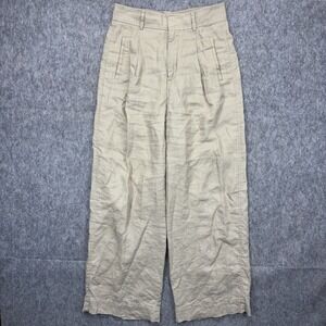 Everlane European Linen Wide Leg Pants Trousers Women's 4 28x29 Flowy Drape Tan